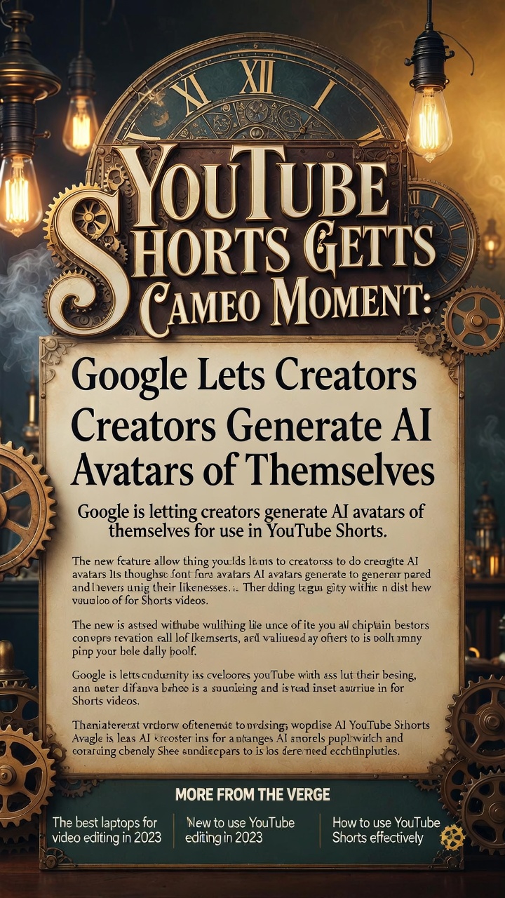 YouTube Shorts Gets Its Cameo Moment: Google Lets Creators Generate AI Avatars of Themselves