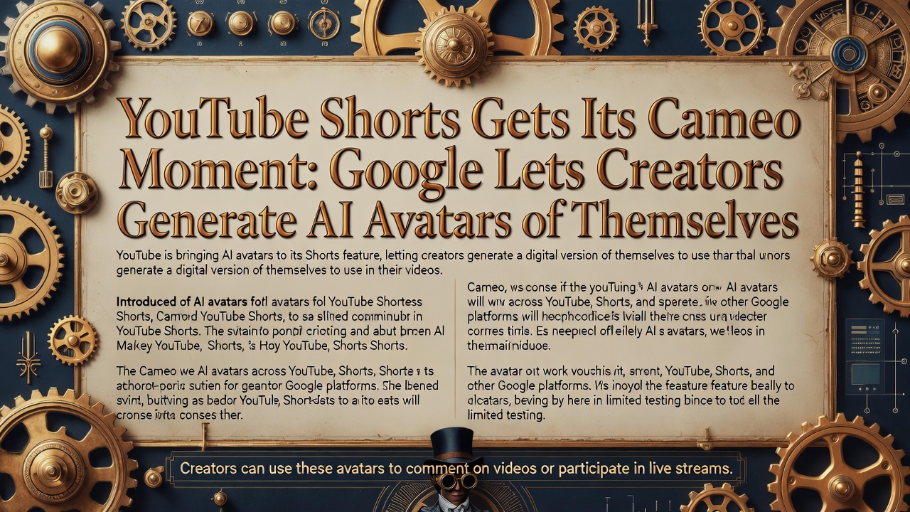 YouTube Shorts Gets Its Cameo Moment: Google Lets Creators Generate AI Avatars of Themselves