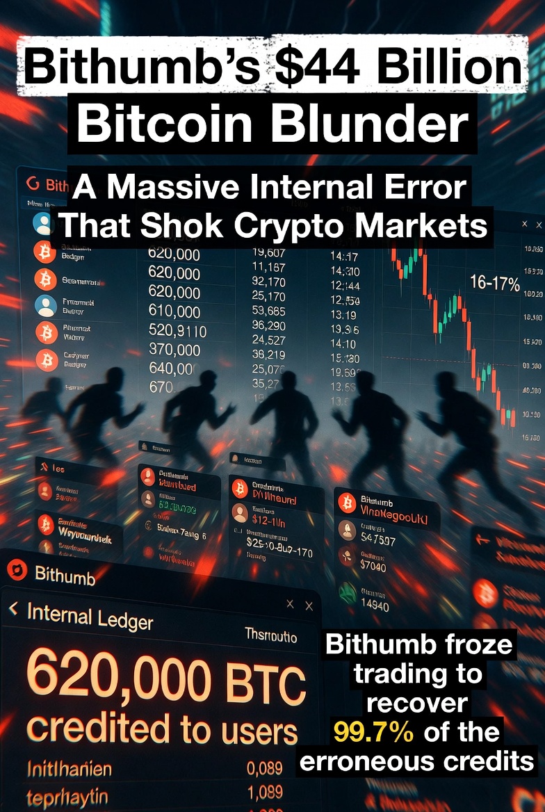 Bithumb's  Billion Bitcoin Blunder: A Massive Internal Error That Shook Crypto Markets