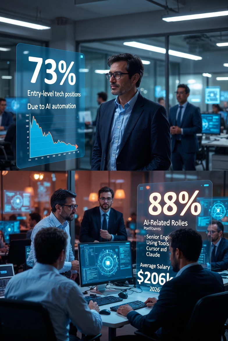 The 73% Collapse: How AI Is Erasing Entry-Level Tech Jobs and Rewriting the Career Ladder