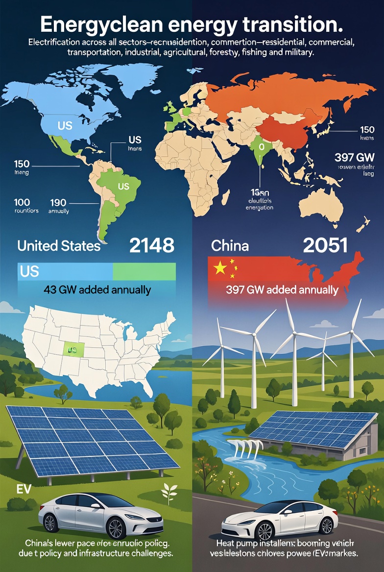 Stanford Study: Global Clean Energy Transition Timelines Reveal Stark Contrasts Between US and China