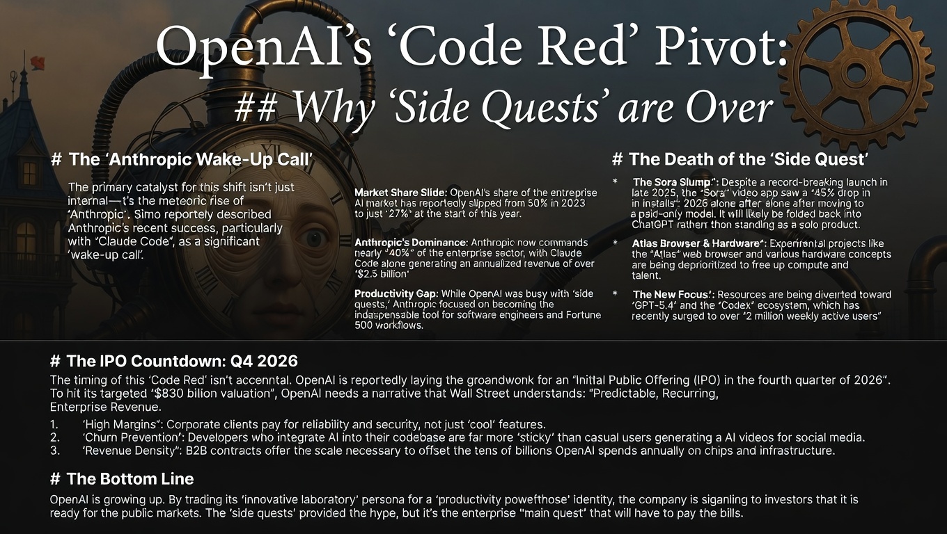 OpenAI’s "Code Red" Pivot: Why the "Side Quests" are Over