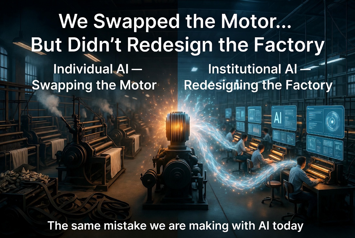 Institutional AI vs. Individual AI: Why Swapping the Motor Isn’t Enough — It’s Time to Redesign the Factory