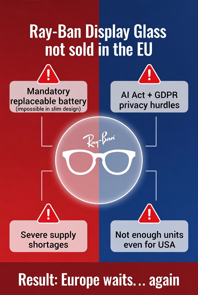 Why Meta’s New Ray-Ban Display AI Glasses Are Still Missing From Europe: The Ironic Cost of “Consumer-Friendly” Regulations