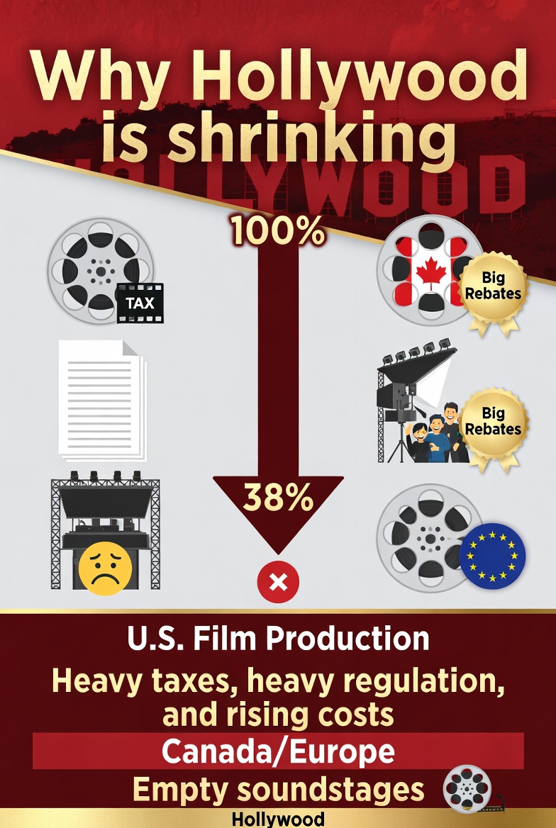 Hollywood Is Shrinking — And the Real Villain Isn’t Strikes or Wildfires, It’s the Government