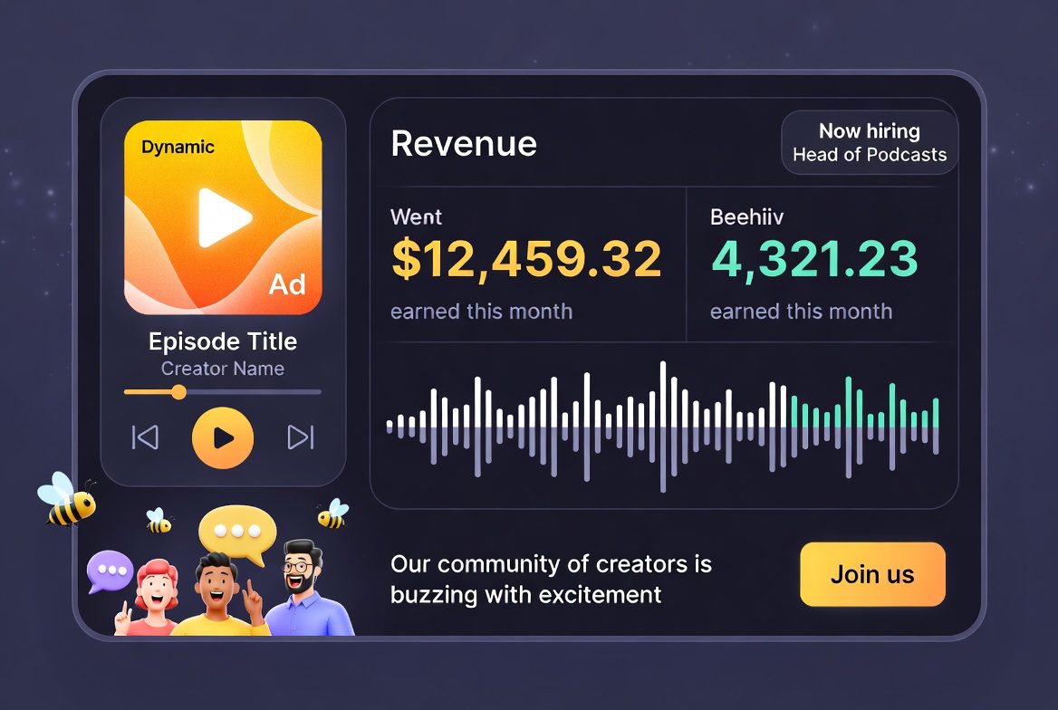 Beehiiv Launches Native Podcast Hosting: Creators Can Now Record, Publish, Distribute, and Monetize Audio All in One Platform