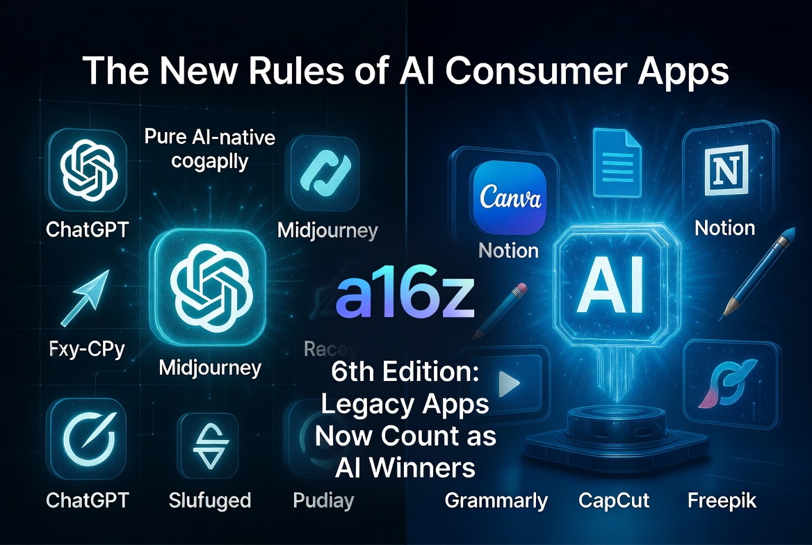 a16z’s New Top 100 AI Consumer Apps Just Rewrote the Rules — And the Leaderboard Is Finally Stabilizing