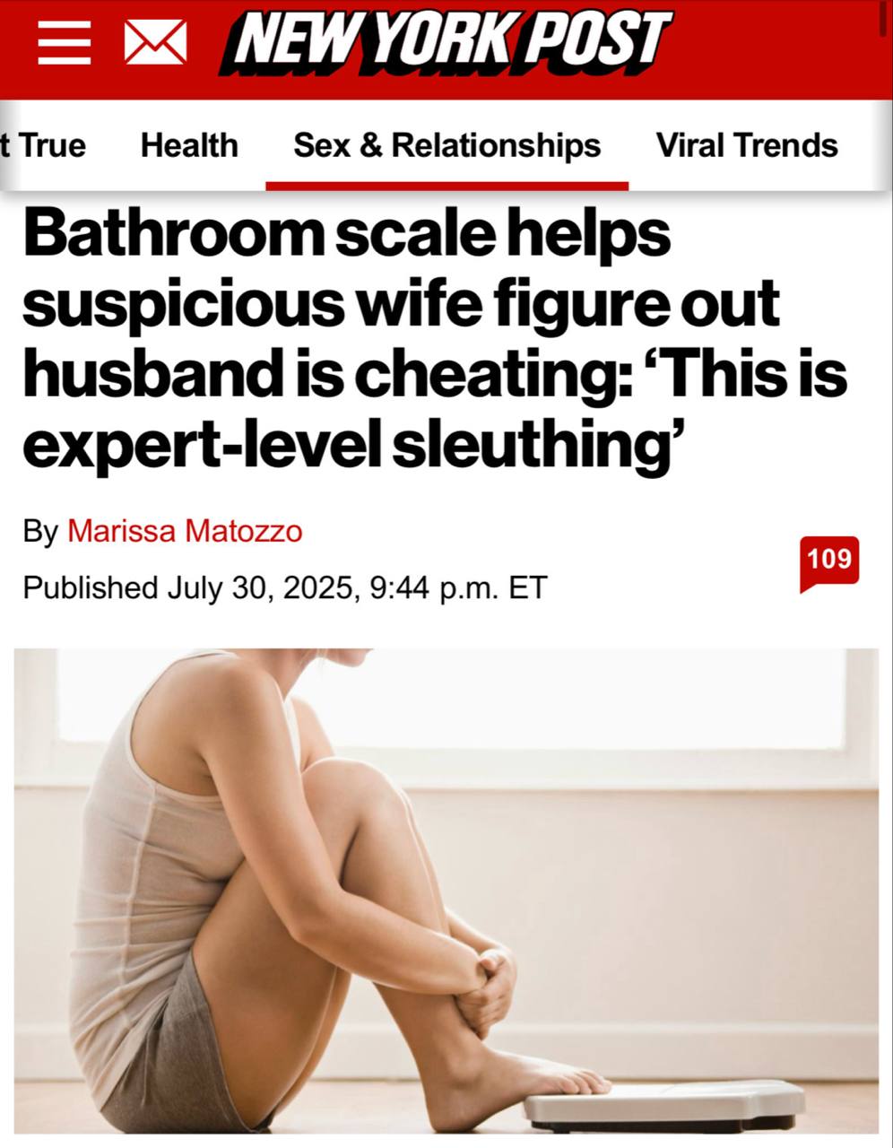 Smart Scale Busts Cheating Boyfriend Thanks to Weight History