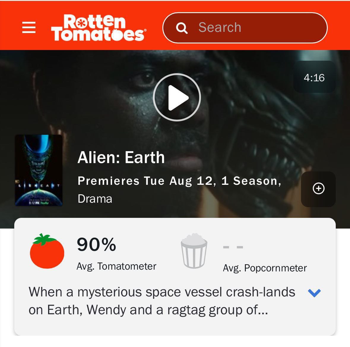 "Alien: Earth" Emerges as a Masterpiece, Scoring 90% on Rotten Tomatoes