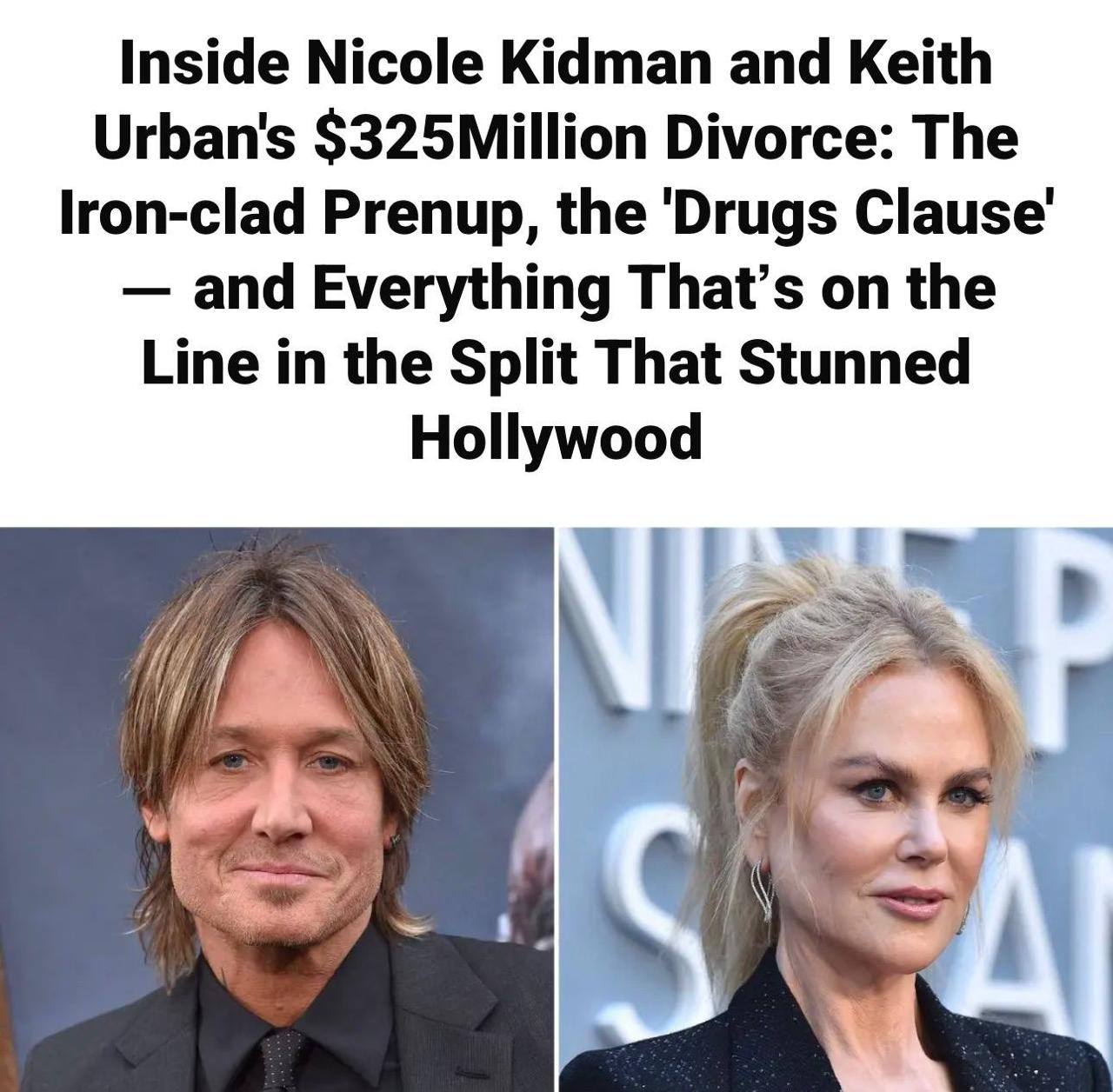 Nicole Kidman’s “Cocaine Clause”: The Prenup Stipulation That Could Cost Her  Million in Divorce from Keith Urban
