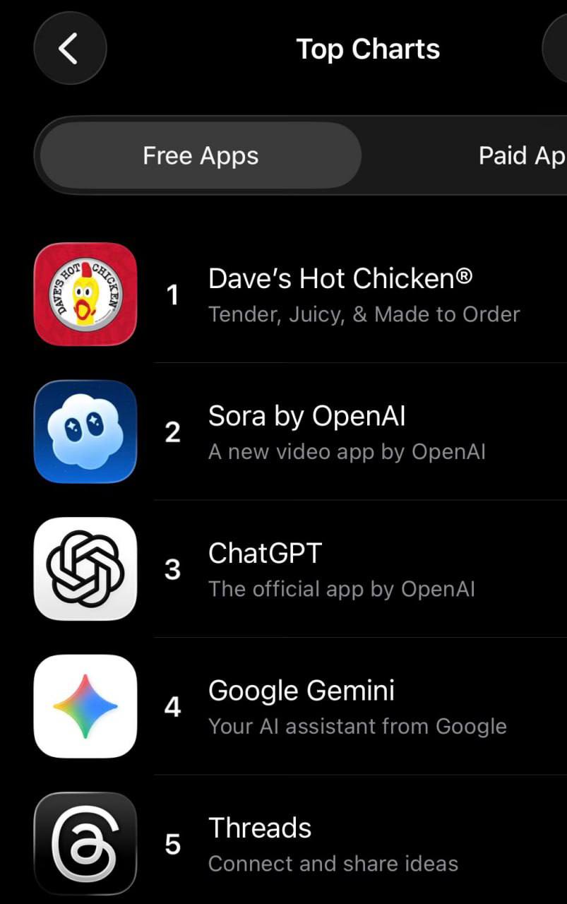 When Free Hot Chicken Crushes AI: Dave's Hot Chicken App Dethrones Sora and ChatGPT in App Store Frenzy