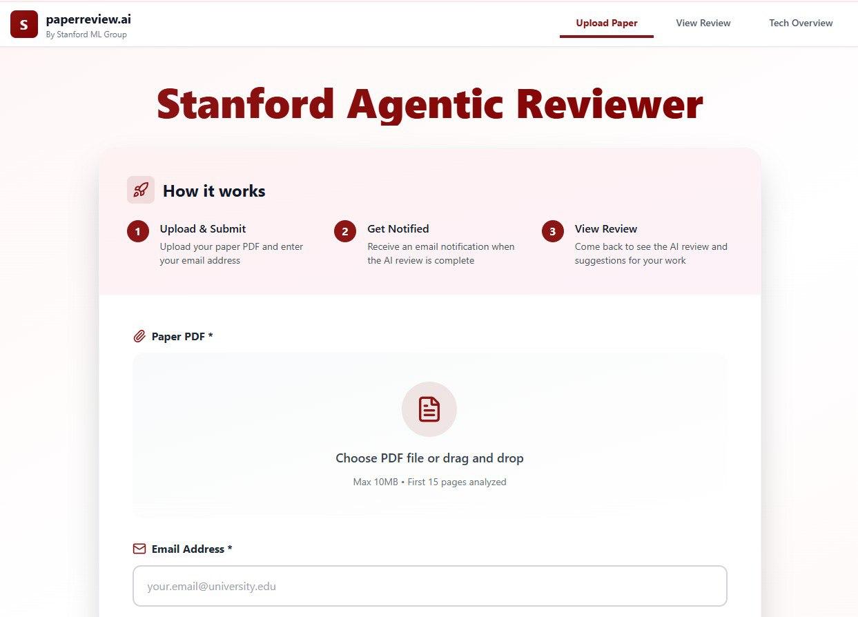 Stanford's Free AI Agentic Reviewer: Accelerating Research with Instant Paper Feedback