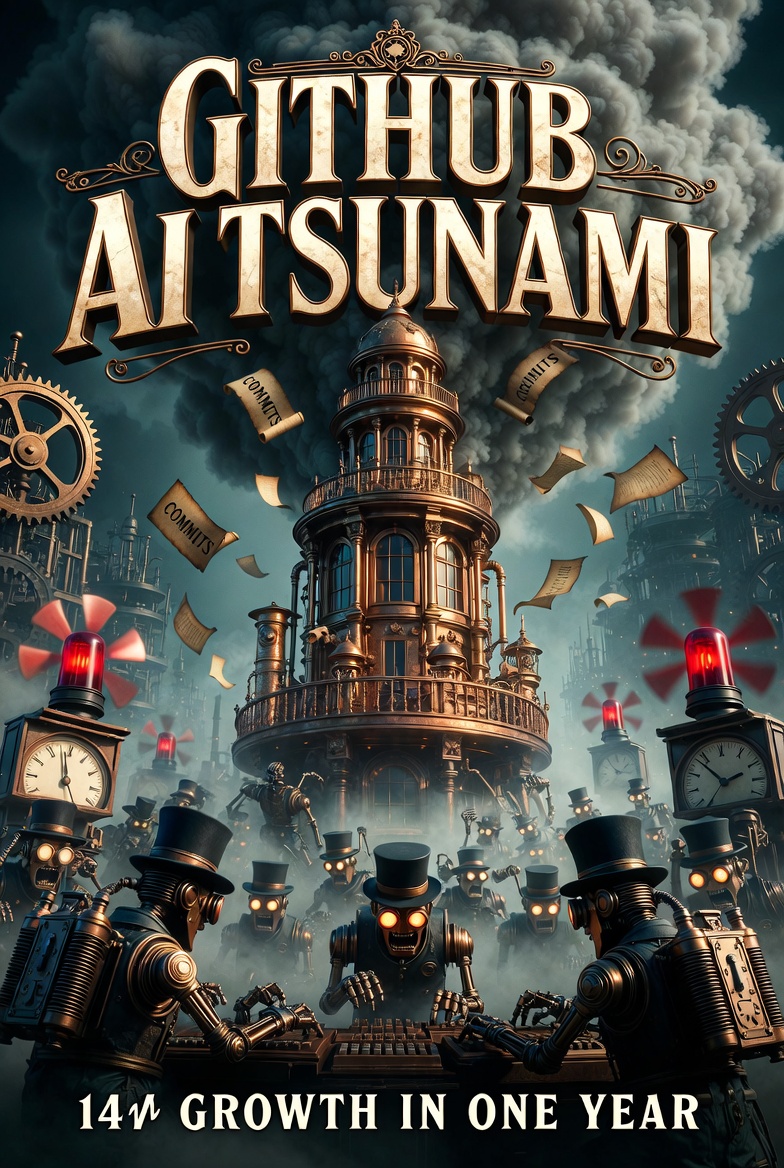 GitHub’s AI Agent Tsunami: 275 Million Commits a Week, 14 Billion Projected for 2026 — And the Platform Is Starting to Crack