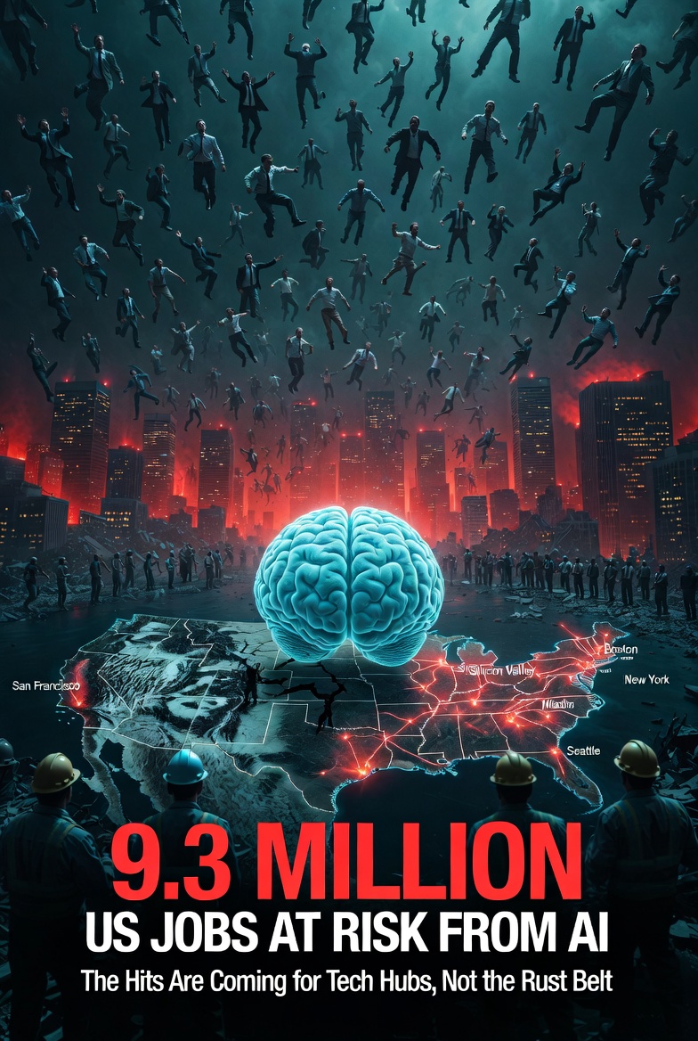 Tufts Report: 9.3 Million US Jobs at Risk from AI in the Next 5 Years — And the Hits Are Coming for High-Tech Hubs, Not Rust Belt Towns