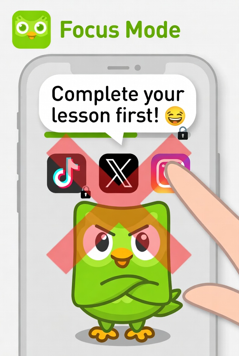 The Duolingo Owl Just Got Even Scarier: Now It Can Block TikTok, Twitter, and Your Entire Distraction Empire