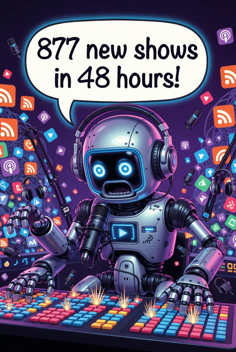 Podcast Slop Is Here to Stay: AI Just Flooded the Airwaves With 877 New Shows in 48 Hours