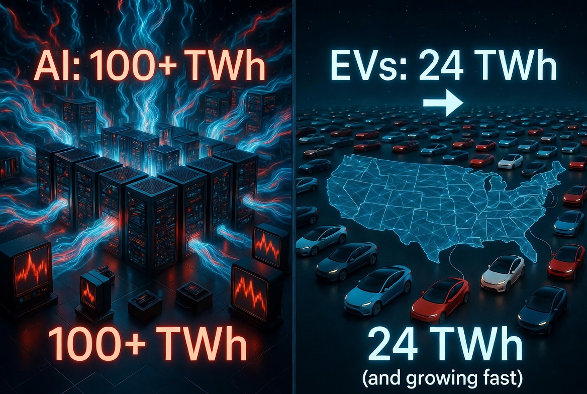 Why the “AI Energy Monster” Narrative Misses Half the Story: EVs Are Already a Major Power Hog Too