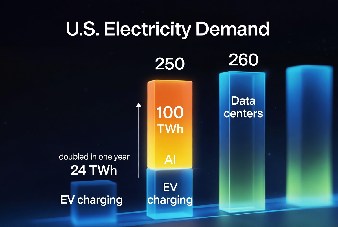 Why the “AI Energy Monster” Narrative Misses Half the Story: EVs Are Already a Major Power Hog Too