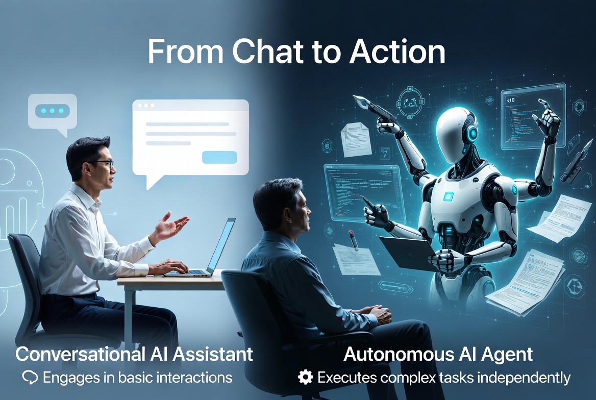 From Conversational Assistants to Autonomous Agents: A Practical Study on How AI Reshapes Knowledge Work