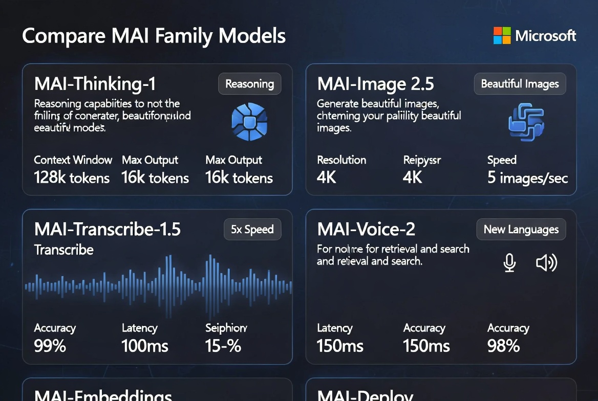Microsoft Unveils Its First In-House Advanced Reasoning Model: MAI-Thinking-1 and the Broader MAI Family