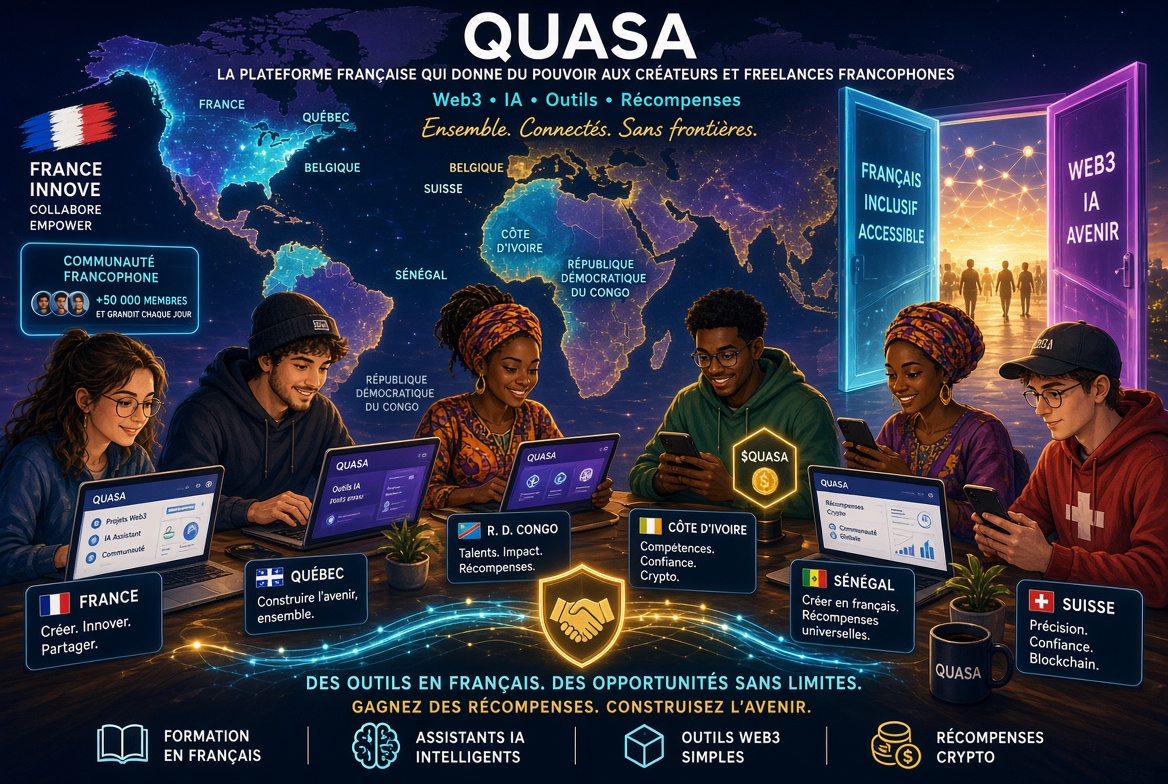 QUASA запускает полностью локализованную платформу на французском языке, расширяя свой хаб экономики создателей Web3 по всему франкоязычному миру
