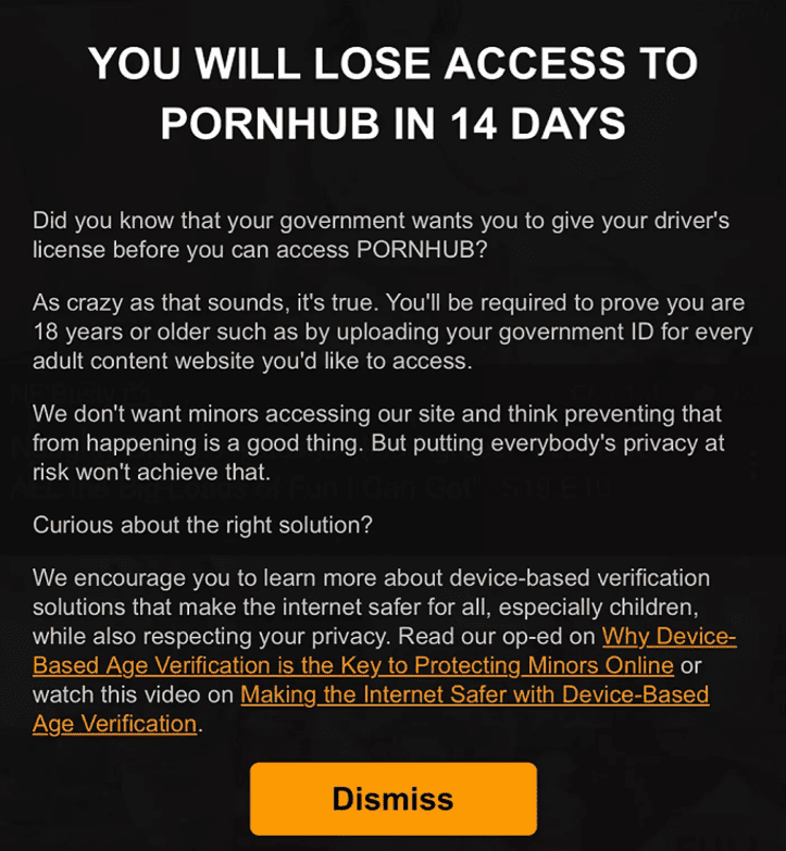 Pornhub Faces Ban in 13 U.S. States