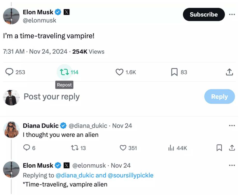 Musk continued the joke making a change on his profile page(Twitter/Elon Musk)