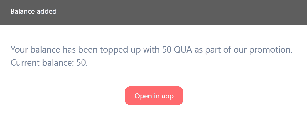 Quasacoins (QUA) Airdroped to Quasa Connect Accounts (Early Birds)