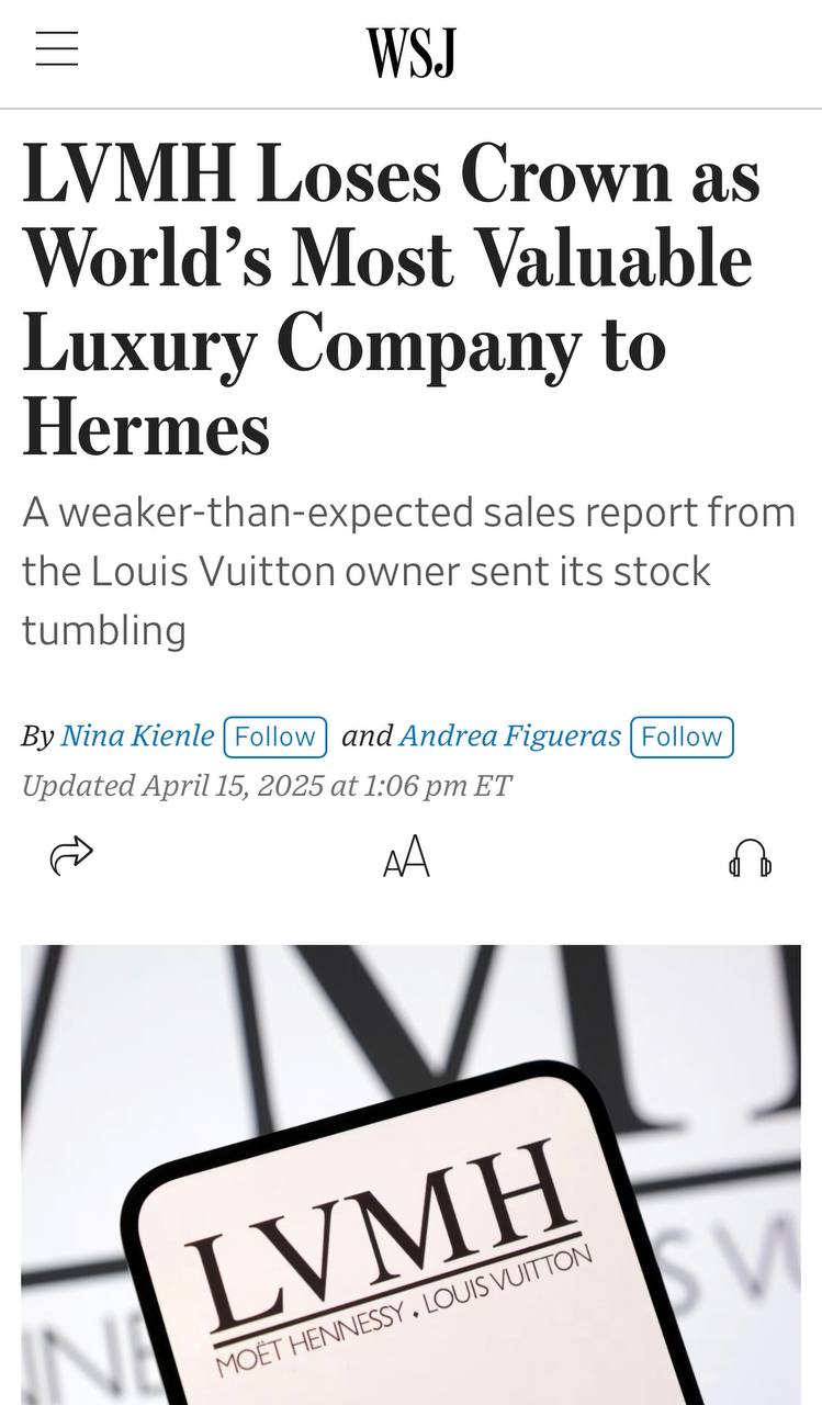 Hermès Surpasses LVMH as World’s Most Valuable Luxury Brand Amid Sales Slump