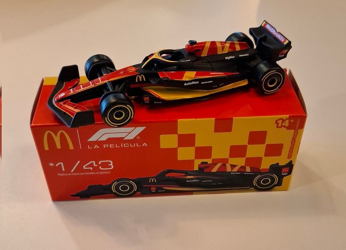 Apple Partners with McDonald’s to Promote Brad Pitt’s F1 Movie with Exclusive 1:43 Scale Cars in Latin America