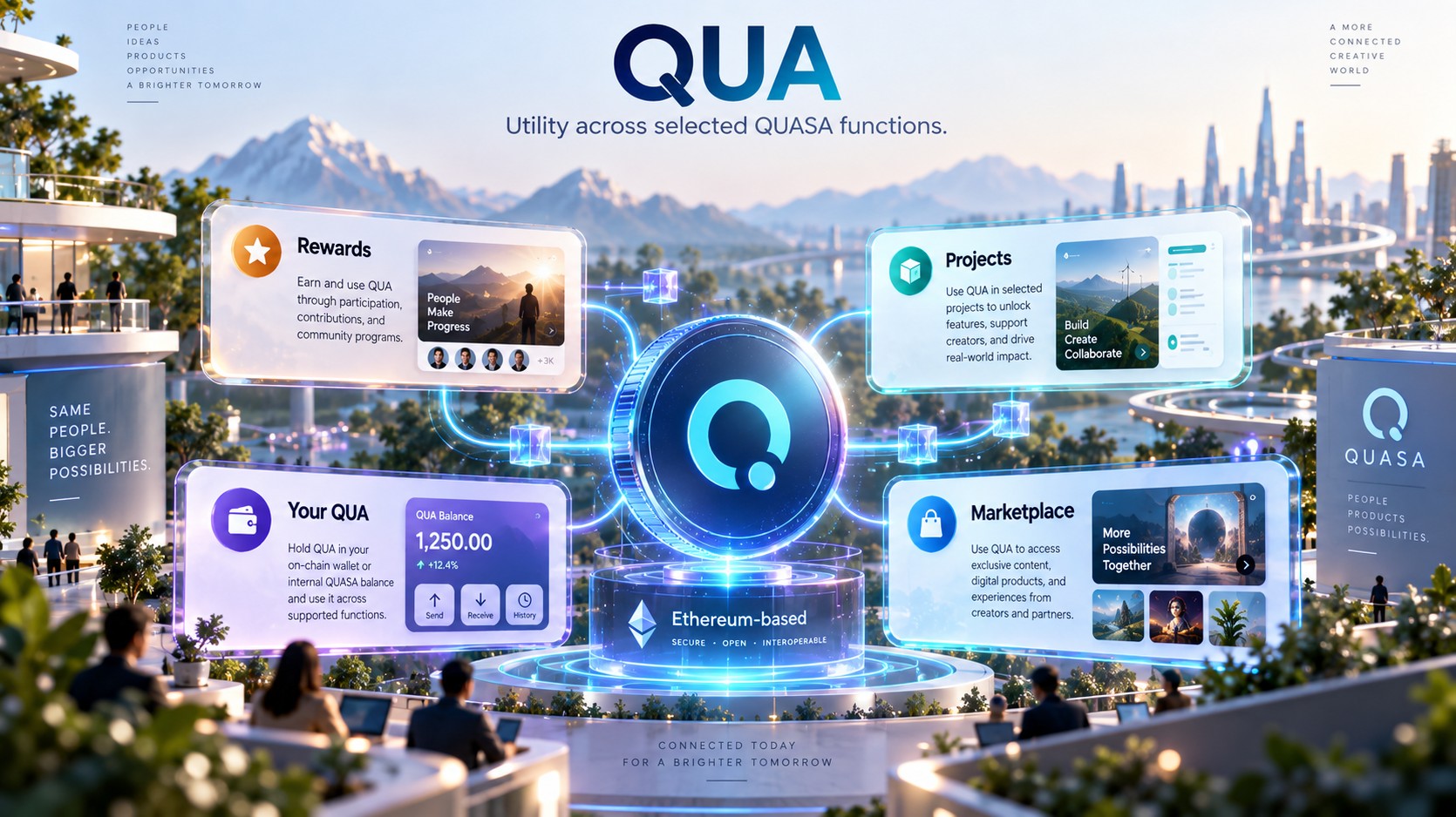 QUA: Utility Across Selected Functions Quasacoin - QUA - is an ERC-20 crypto-asset deployed on Ethereum.
