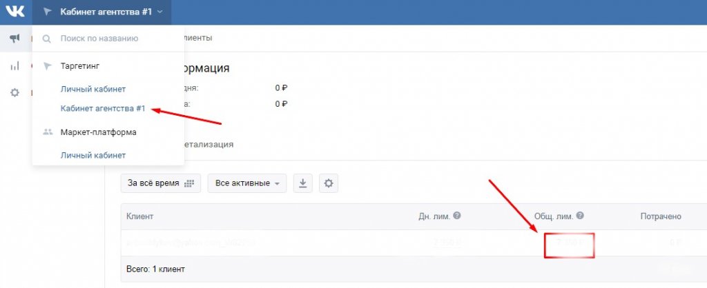 Пополнение рекламных кабинетов