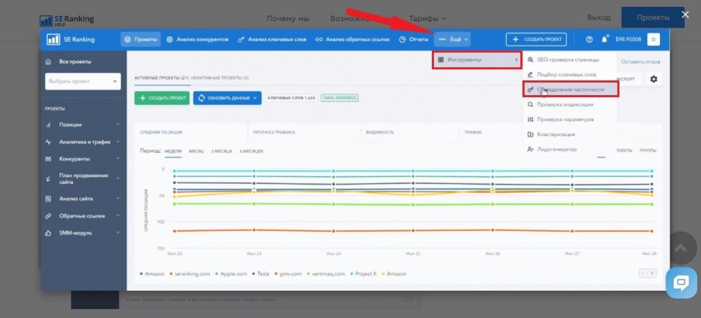 Массово проверить частоту запросов