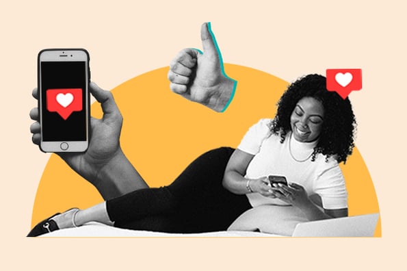 Writing a beautiful post on Instagram