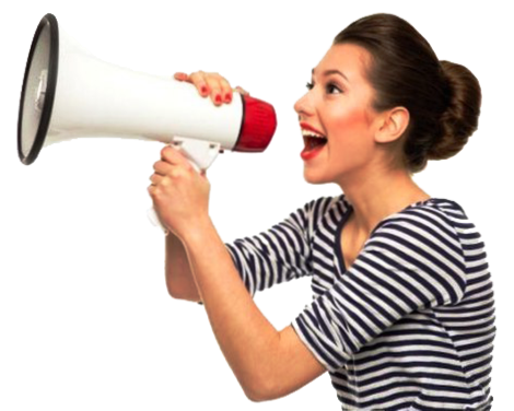 Женщина с электрофеном, выражающая гнев, кричит, лицо взрослое.