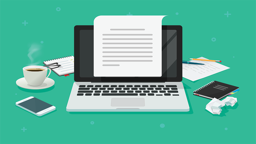 Ноутбук, компьютер, мобильный телефон, кофе в чашке на столе.