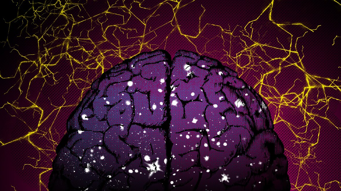 Узорчатые аксессуары на фиолетовом фоне с орнаментом и фракталами, человек на фоне природы.