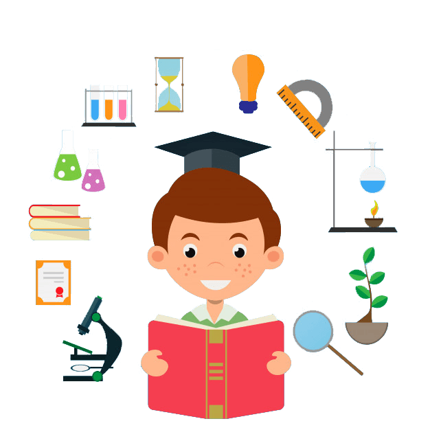 Человек считывает текст, держа ребенка, перед головой содержится растение на фоне искусства и диплома.