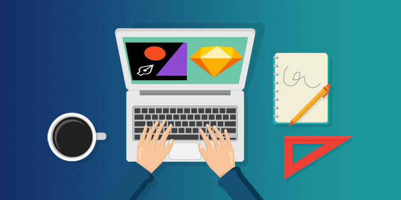 "Ноутбук на столе - компьютер, электроника, ПК. Плоский дизайн, современный технологичный аппар