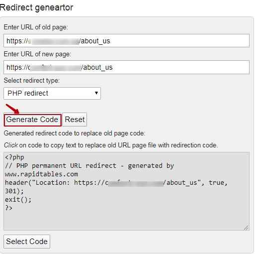 Генерация кода через онлайн-сервис