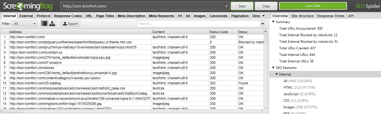 Проверка внутренних ссылок сайта