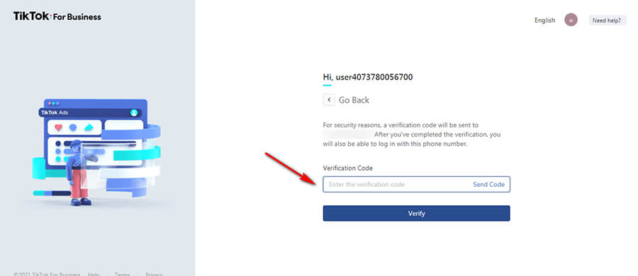 Регистрация в TikTok Ads
