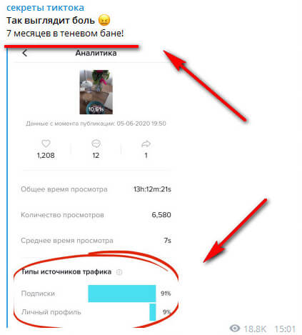 Как выглядит теневой бан в Тик-Ток