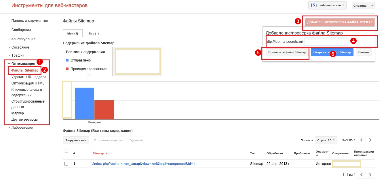 Как загрузить карту сайта в Гугл