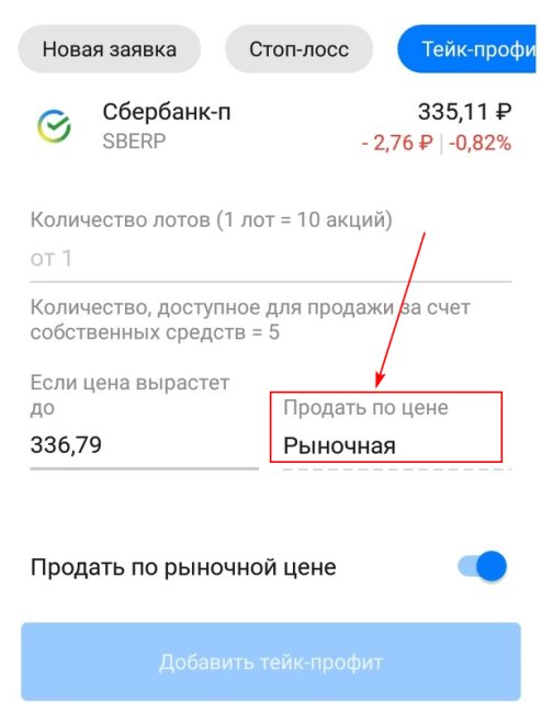 Продажа по рыночной цене