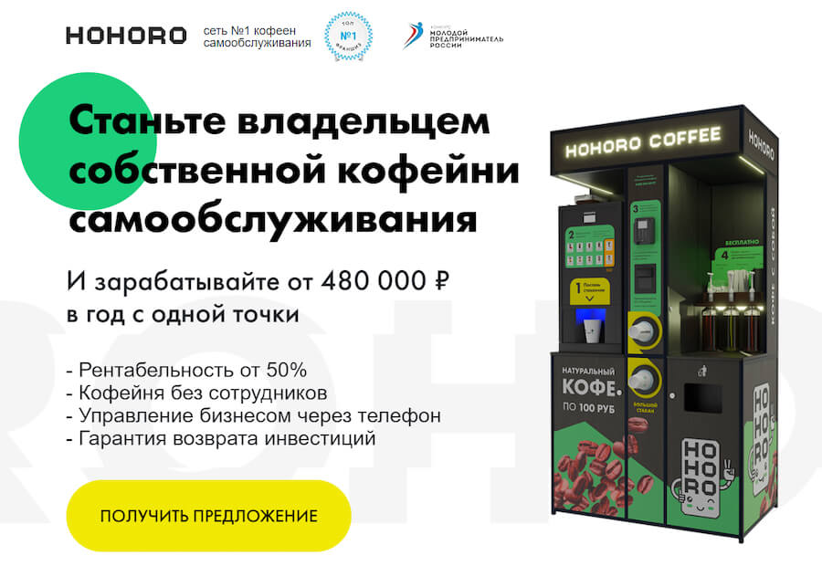 Франшиза кофейни самообслуживания