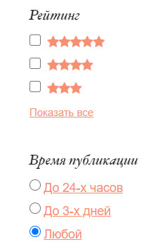 Рейтинг и время публикации