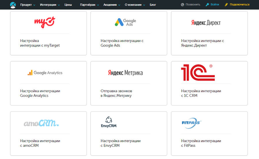 Calltouch интеграции