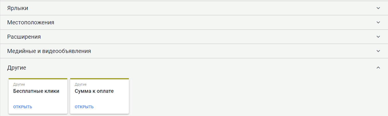 Отчёт Бесплатные клики