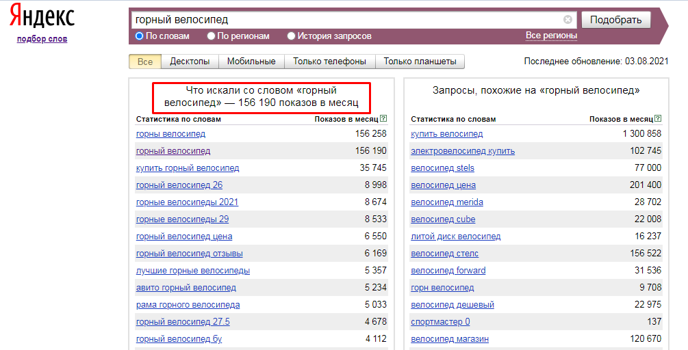 Как собрать семантику для Яндекс.Директа: на примере интернет-магазина велосипедов